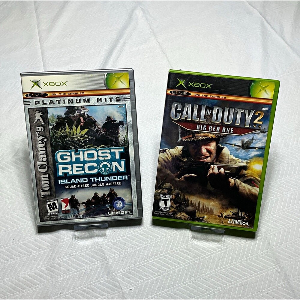 Microsoft Original Xbox Lot of 2 Games: Ghost Recon Island Thunder & COD 2